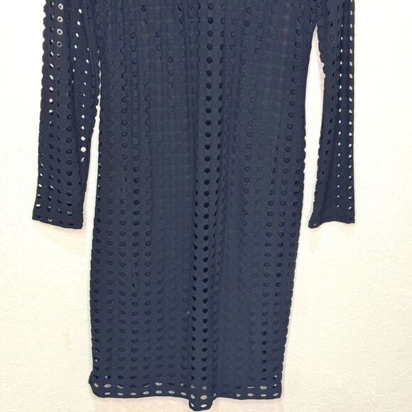 T by Alexander Wang Black Dress Size Medium Circle Hole Long Sleeve Sexy - Picture 6 of 9
